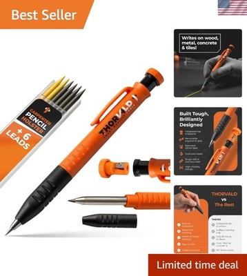 Professional 3-in-1 Carpenter Pencil - Fine Point, 7 Leads, Retractable Design