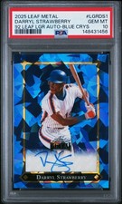 2025 LEAF METAL 92 LEAF GOLD ROOKIES AUTO DARRYL STRAWBERRY 13/15 PSA 10