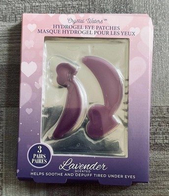 Crystal Waters Lavender Hydrogel Under-Eye Patches 3 Pairs Depuff Soothing