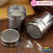 Stainless Steel Powder Icing Sugar Cocoa Chocolate Flour Duster Sifter Shaker