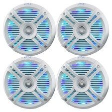 4X Pyle PLMRX68LEW 6.5" Marine Boat Waterproof Stereo Speakers W/ LED Lights