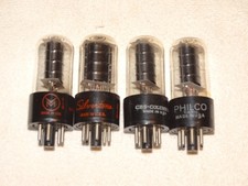 4 x 6V6gt Hytron Tubes Clear Glass Strong Matched Quad 15