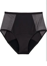 THINX COMFORT STRETCH SUPER ABSORBENCY BLACK HI-WAIST PERIOD PANTIES SIZE LARGE