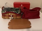 Longaberger 2002 Treats Basket-Plastic Liner, 2 Fabric Liners/Lid/Ceramic Tie on — photo 2