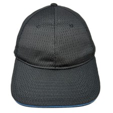 Chef Works Baseball Cap Black One Size Blue Trim Breathable Mesh Hat Slideback