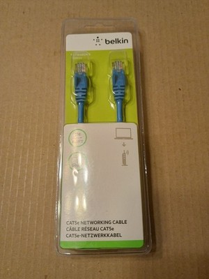 Belkin 6.6 Ft CAT5e Networking Cable. Up to 1 Gbps. Blue.