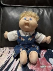 Cabbage Patch Kids Boy Curly Blonde Hair Blue Eyes Vintage Doll 1983 Dressed