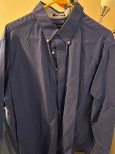 CHAPS Wrinkle Free Mens Long Sleeve Blue Dress Shirt  17 1/2  36/37