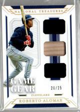 2019 National Treasures Game Gear Trios Gold #24 Roberto Alomar Jersey /25