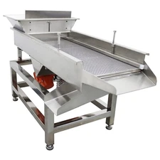 Electric Linear Vibrating Screen 6mm Round Hole Mesh Industrial Shaker Sifter