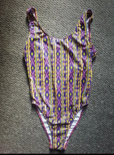 American Apparel Nylon Tricot One Piece Swimsuit Swimming Costume Small Pink S