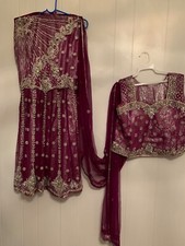 indian pakistiani salwar kameez dress sharara Violet brand new