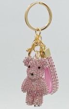 2 1/8" Teddy Bear Rhinestone Keychain Crystal Charm, Bling Bling Charm US SELLER