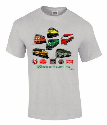 #ad Burlington Northern Heritage trains lover Authentic Railroad T Shirt 17 $16.95