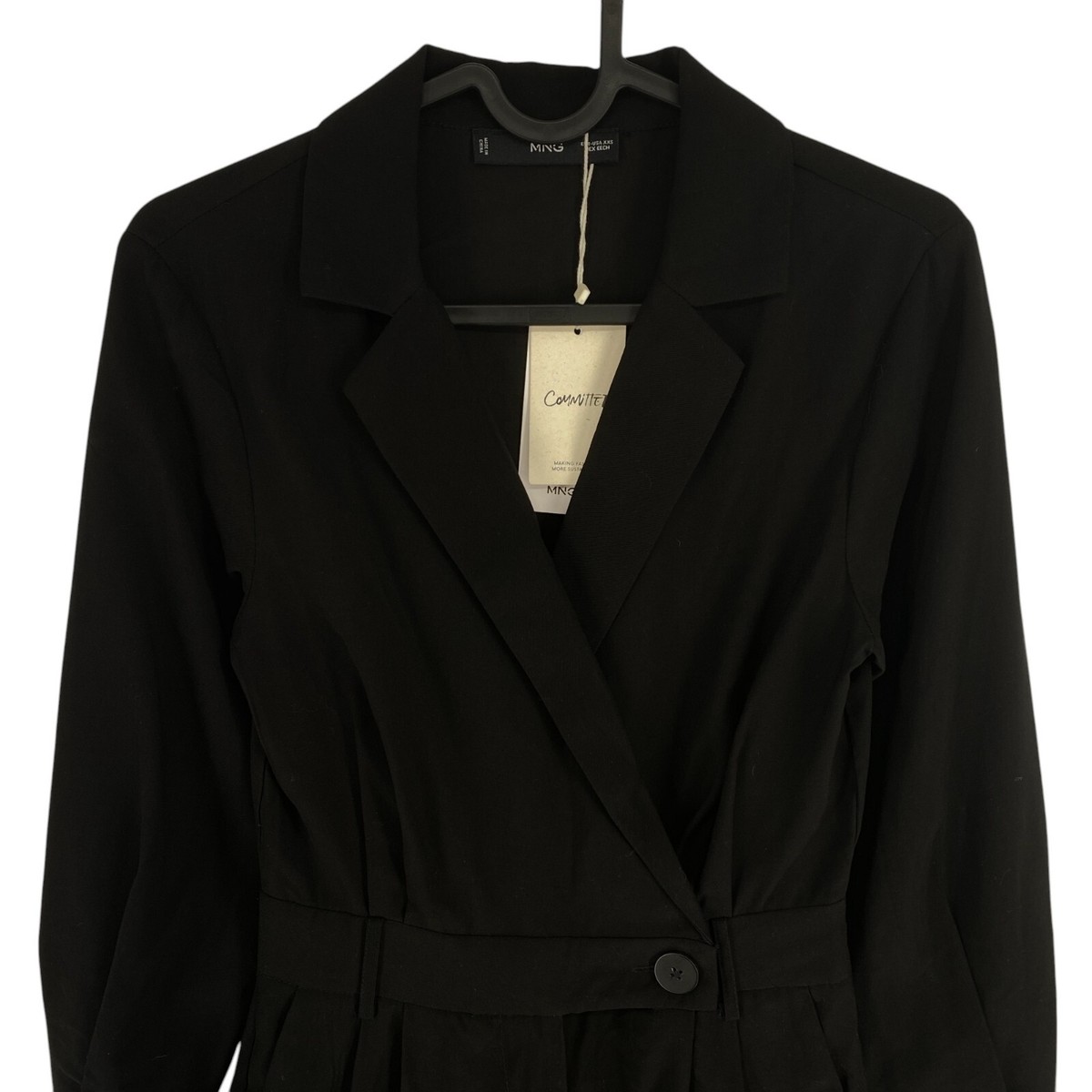 Mango MNG Committed Women Black With Lapels Long Sleeves