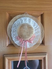 Decorative Wide Brim Lace Trimmed Glamour Hat