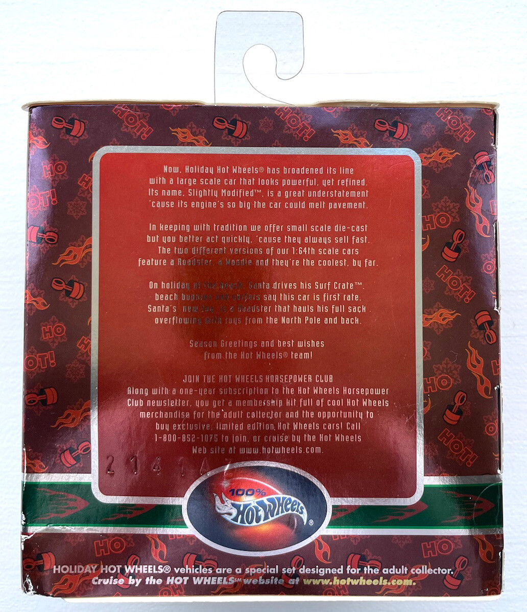 Hot Wheels 2001 Holiday Surf & Snow Roadster w/ Sleigh