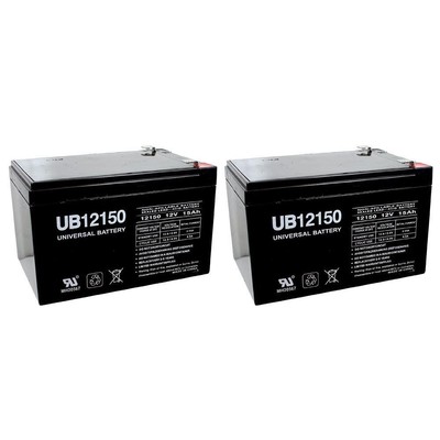 UPG 12V 15AH F2 Battery Replaces Tzora Elite Traveler Plus HD - 2 Pack