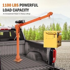 Electric Pickup Truck Crane With Electric Winch 1100 Lbs Capacity 360 Swivel