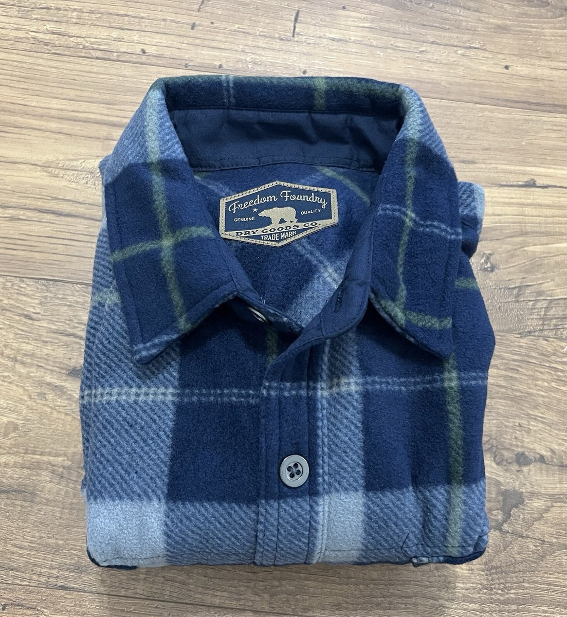 Freedom Foundry Men's Lightweight Plaid Fleece Shirt Navy Freedom Foundry Men's Lightweight Plaid Fleece Shirt Navy