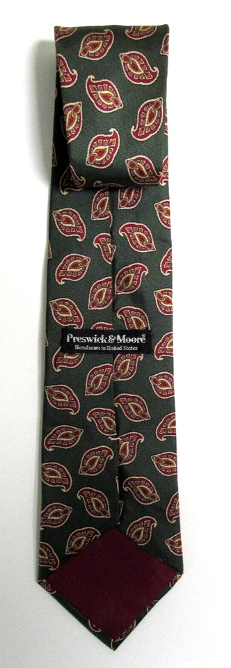 Corbata Preswick & Moore Paisley cuello verde Foto 2 de 3