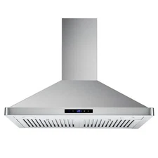 30" Ducted Kitchen Wall Mount Range Hood 700CFM Stainless Steel Filters LED Vent