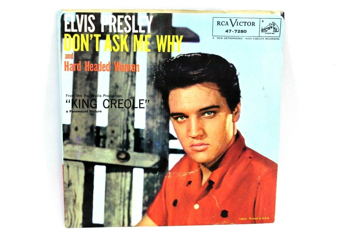 Elvis Presley 45 Record RCA Victor 47-7280 Hard Headed Woman with