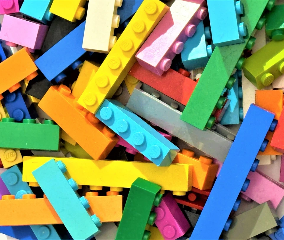 Lego Lot of 110 Mixed Color Bricks 1x8 1x6 1x4 1x3 1x2 Bulk Plus BONUS - Image 3 of 4