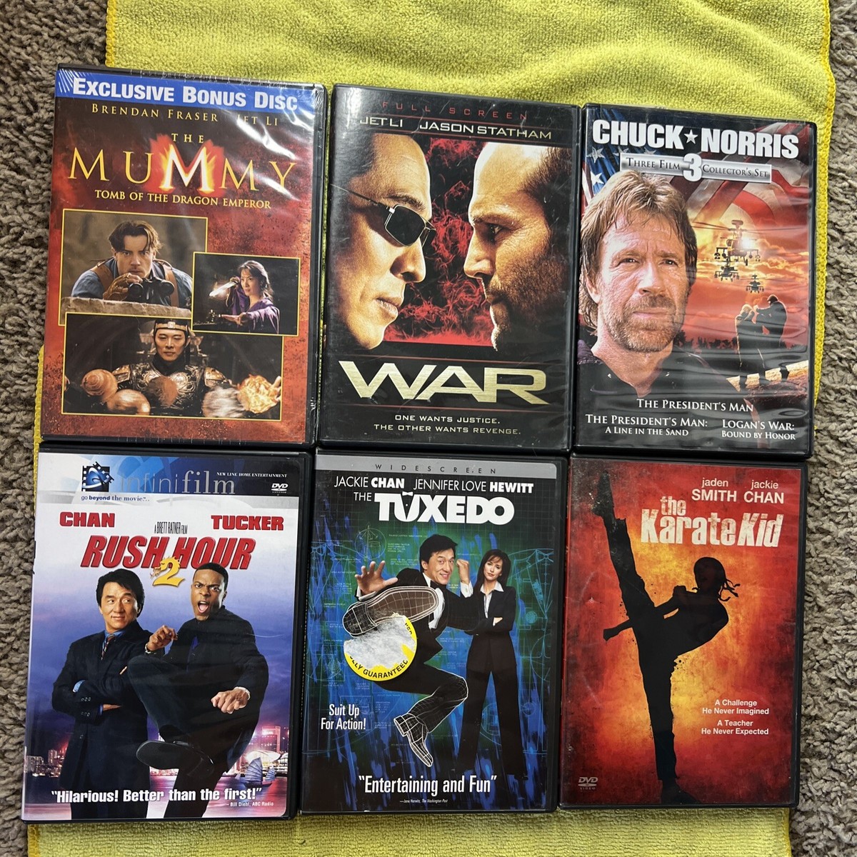 6 Dvds Chuck Norris Jackie Chan Jet Li The Tuxedo Rush Hour The