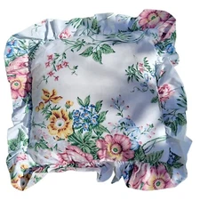 Vintage Waverly Bell Rive JC Penney Floral Ruffled Accent Boudoir Pillow 15x15in
