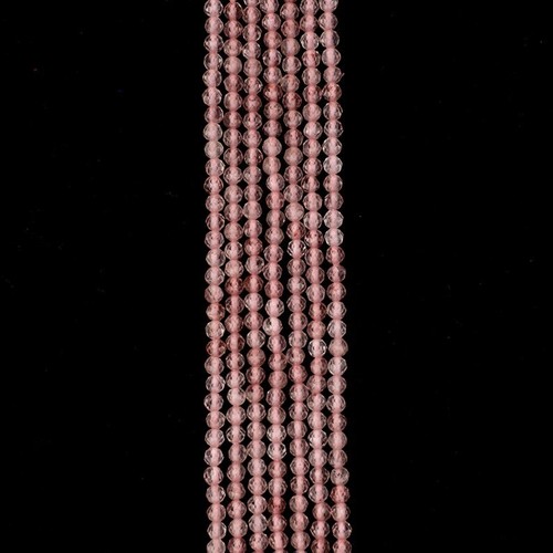 Wholesale Lot 10 Strands 2MM Pink Strawberry Quartz Faceted Gemstone Beads 12.5" - Picture 7 of 10