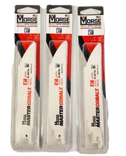M. K. Morse Master Cobalt Reciprocating Saw Blade, 6"L, 24 TPI Bi-Metal 15 Pack