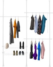 Telescopic Closet Organizer System Space Saving Collapsible Shelving WhiteHSEGAR