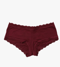 NWOT Hanky Panky Supima Cotton Boyshorts Panties, Cabernet Red, Size XS