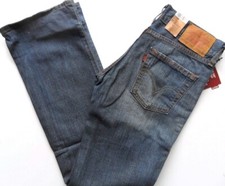Levi 557 Jeans Größen: 26" - 32" Reißverschluss gerades Bein Eve quadratischer Schnitt distressed