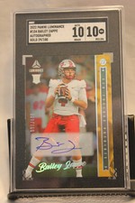 SGC Graded 10 & 10 - Bailey Zappe Panini Luminance Gold Autograph - 29/100 - Gem