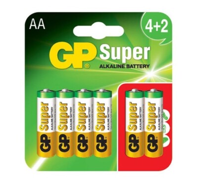 4891199134227 BATERIA SUPER ALKALINE AA LR6 1.5V 6 SZTUK GP BATTERY
