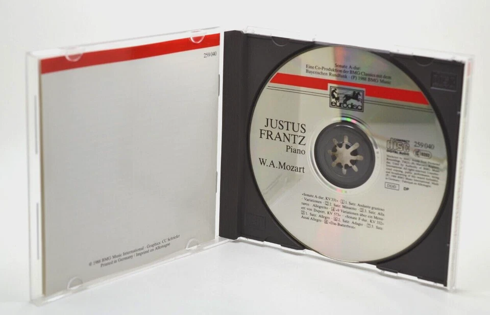 Justus Frantz Mozart - Klaviersonaten, KV 331, 332/9 Variationen (CD 1988) - Bild 2 von 3