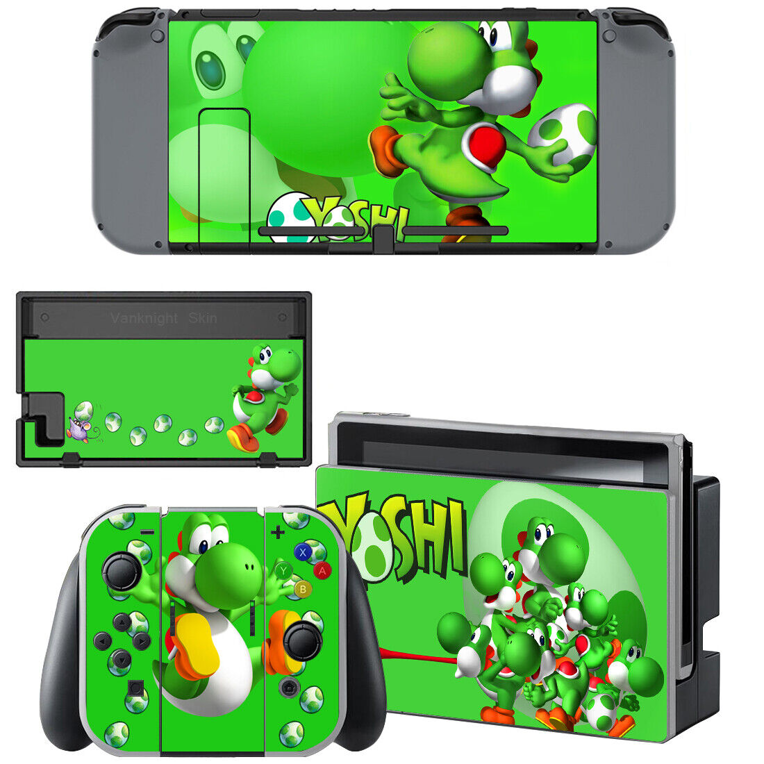 Udvinding middag Udpakning Nintendo Switch Console Joy-Con Skin Sticker Mario Yoshi Super Smash Bros  Decals | eBay