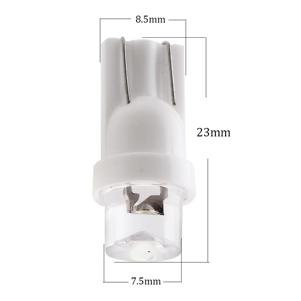 100Pcs 12V Car T10 194 168 W5W Concave LED Wedge Base Dashboard LED Light Bulbs - Image 2 of 4