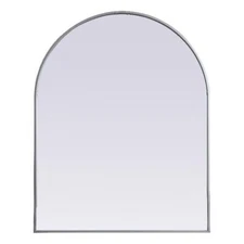 Elegant Decor Ayra 33x42" Arch Modern MDF Wood/Iron Mirror in Silver