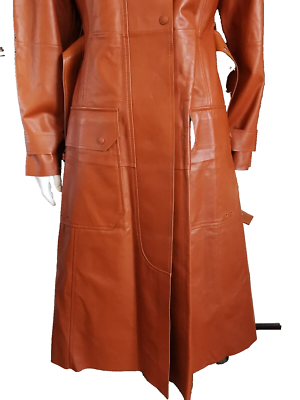 【関税＆送料込み】Max Mara Leather Trench Coat 🌟MAX MARA Lamb LEATHER Trench Coat US 2_ IT 36_ DE 32_ GB