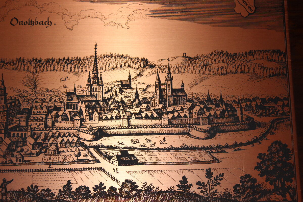 Vintage Massiv Kupfer Copper Engraving On Board Onoltzbach Vintage Massiv Kupfer Copper Engraving On Board Onoltzbach
