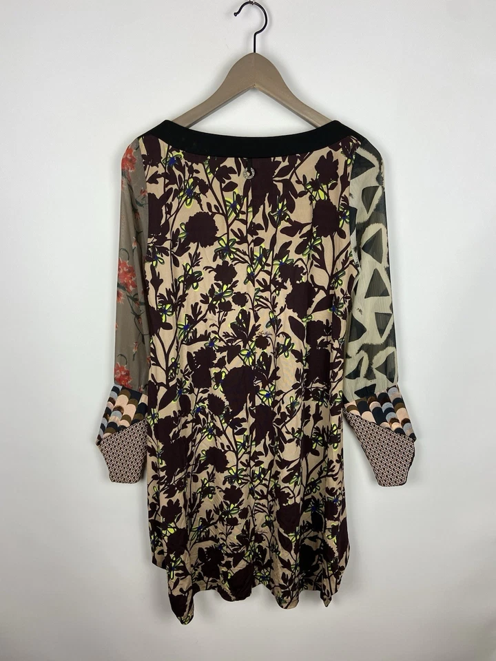 Save The Queen женщин Midi цветочные длинным рукавом платье Sz S - Изображение 2 из 4