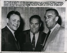 1960 Press Photo NY Yankee officials Roy Haney, Dan Topping & Ralph Houk