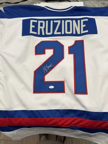 1980 U. S. Olympic hockey sweater signed by Captain Mike Eruzione.