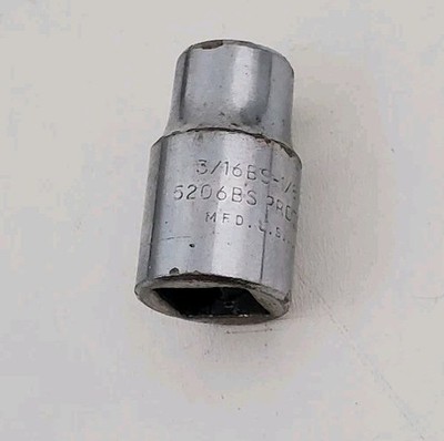 Vintage Proto British Standard 3/16BS-1/8W 5206BS Socket USA 3/16 1 /8 5206 BS