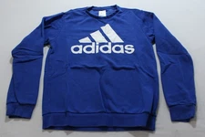 Adidas Men's Soft Fleece Essentials Big Logo Sweatshirt JL3 Royal Blue Small