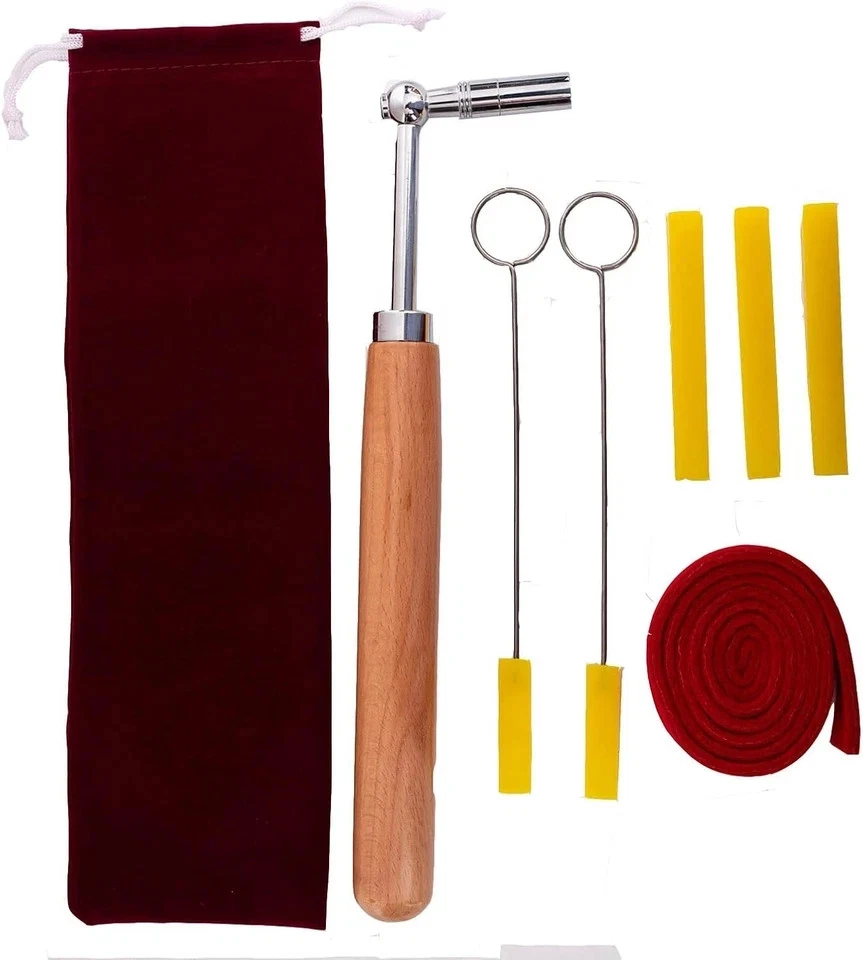 YIWENG 16 stks Piano Tuning Kit Professionele Tuning Gereedschap Set Tuning Wrench Lange Handvat Tuning Wrench Rubber Mutes Schroevendraaier Pincet Hamer Temperament Vilt Strip Vork voor Piano Tuner