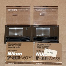 2 Nikon F-801 N8008 Focusing Screen in Box  Case Japan Lightly Used